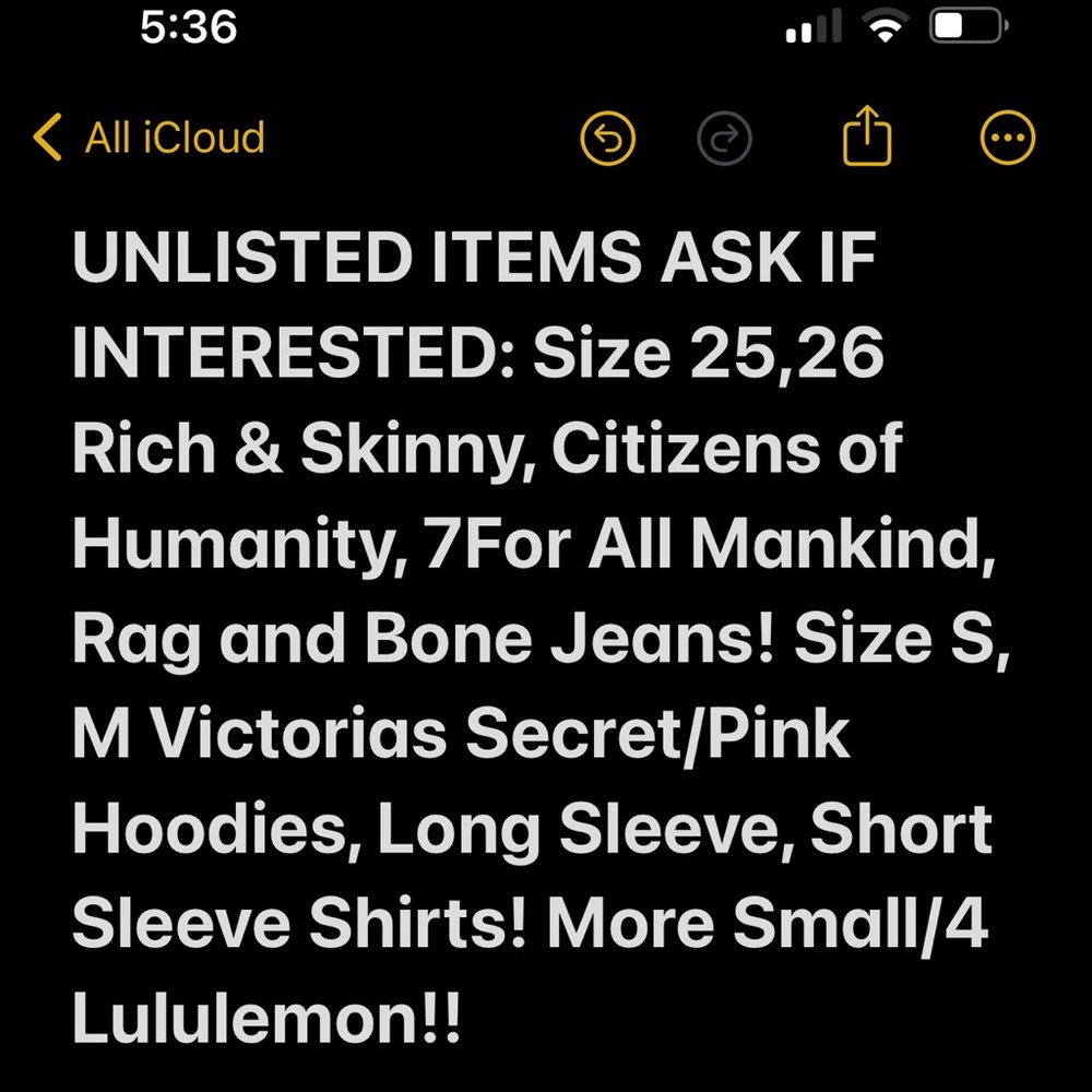 Unlisted Items